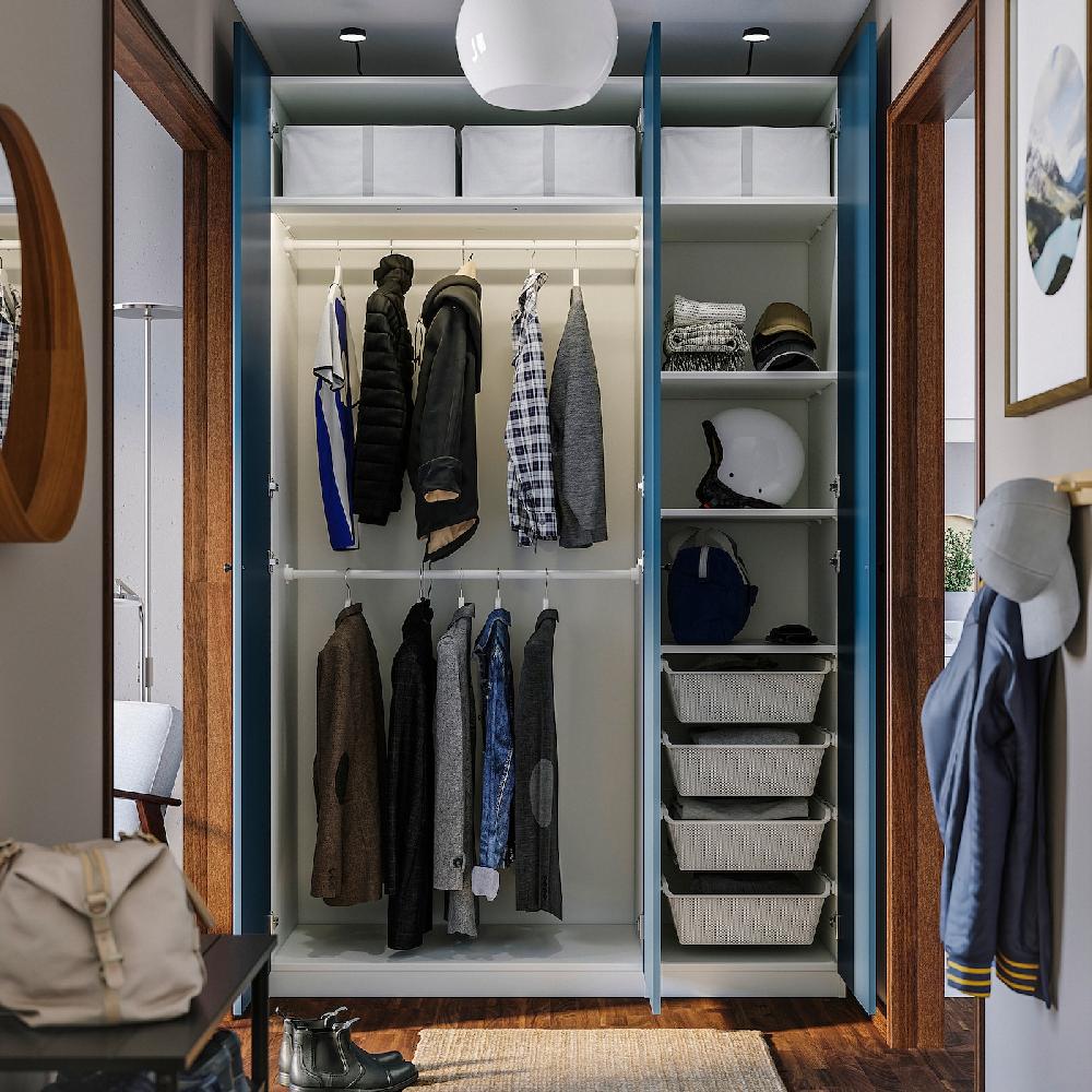 IKEA PAX / FYRUDDEN Combinación Armario Blanco/azul 150x58x236 Cm