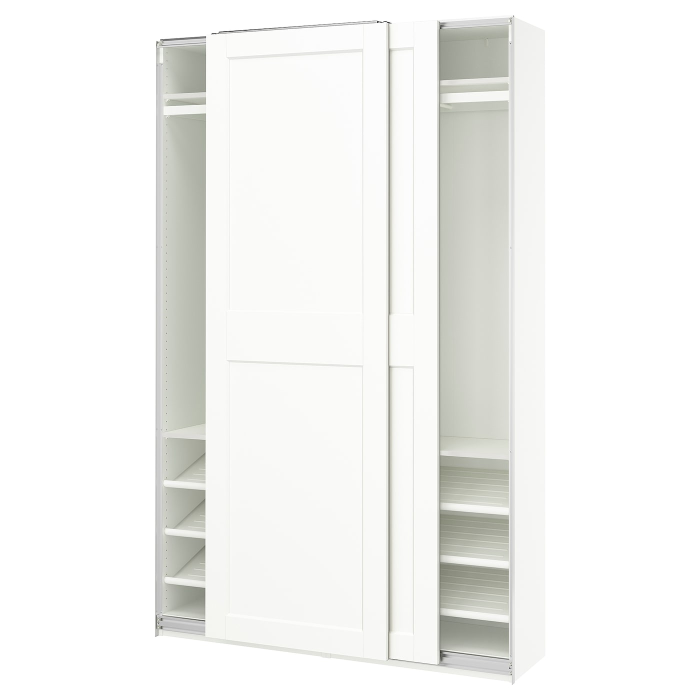 IKEA PAX / GRIMO Armario con puertas correderas blanco/blanco 150x43x236 cm