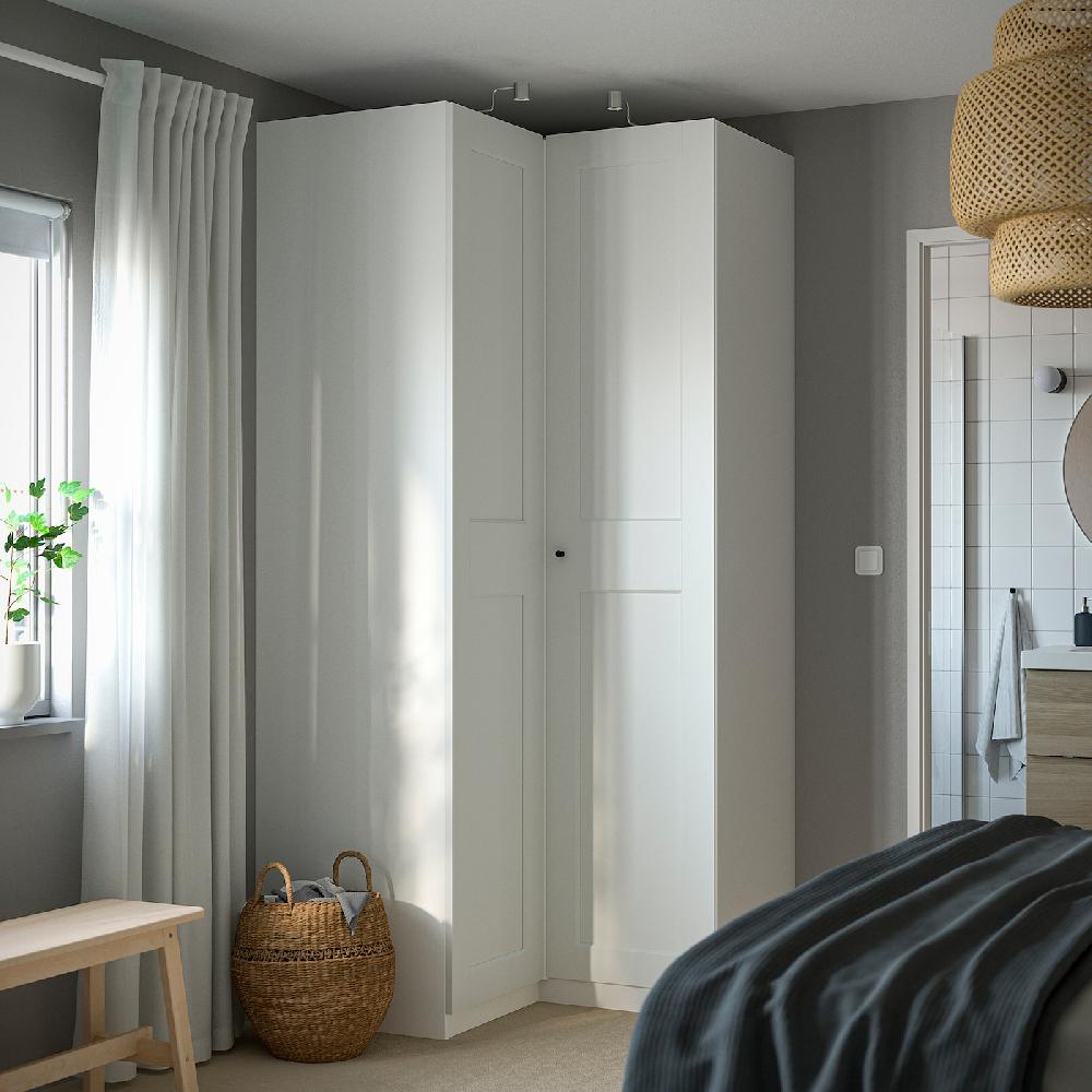 IKEA PAX / GRIMO Armario Esquinero Blanco/blanco 110/110x236 Cm