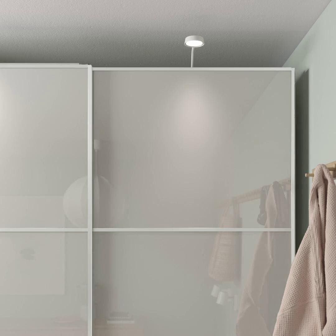 IKEA PAX / HOKKSUND Combinación Armario Blanco/alto Brillo Gris Claro 200x66x236 Cm