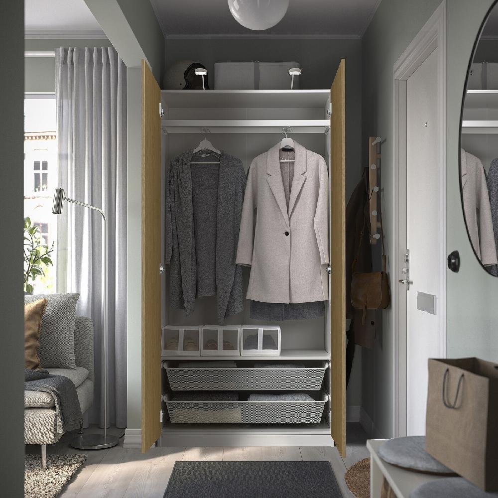 IKEA PAX / STORKLINTA Combinación Armario Blanco/efecto Roble 100x38x201 Cm