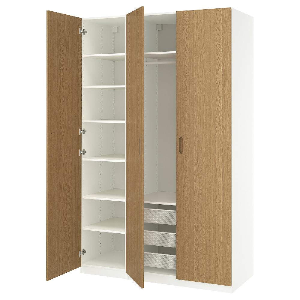 IKEA PAX / TONSTAD Combinación armario blanco/chapa roble 150x60x236 cm