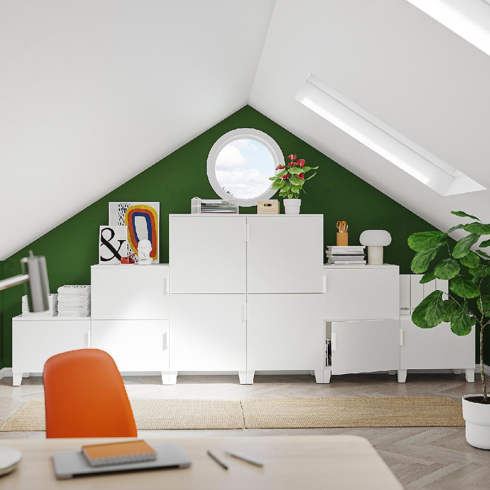 IKEA PLATSA Armario 10 Puertas Blanco/Fonnes Blanco 360x42x133 Cm