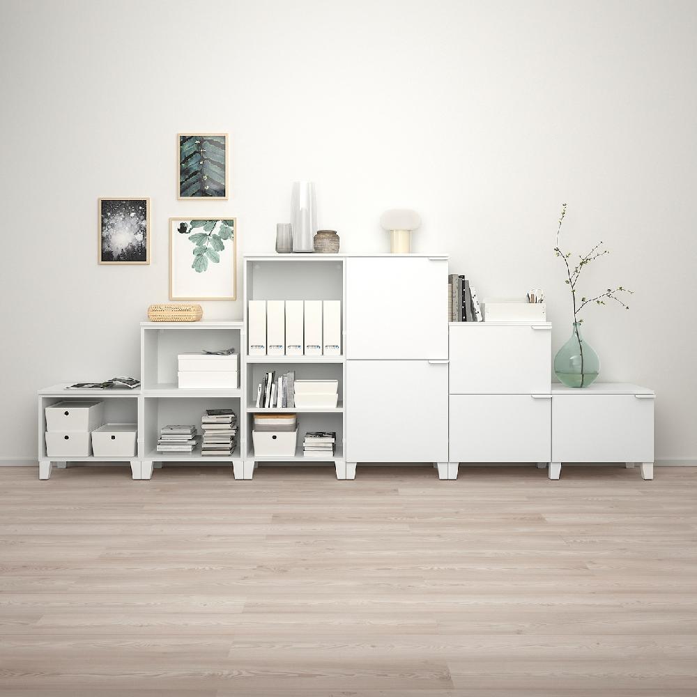 IKEA PLATSA Armario 10 Puertas Blanco/Fonnes Blanco 360x42x133 Cm