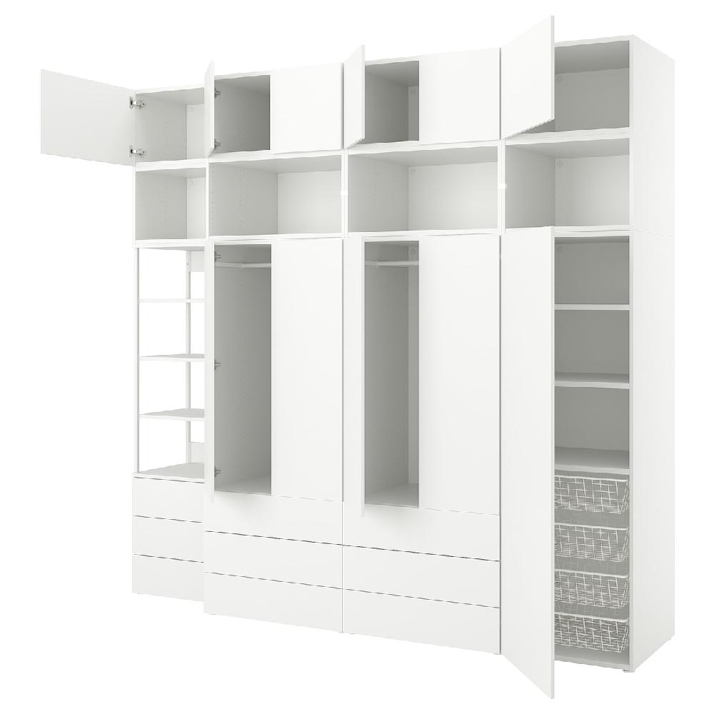 IKEA PLATSA Armario 11 puertas 9 cajones blanco/FONNES blanco 280x57x261 cm
