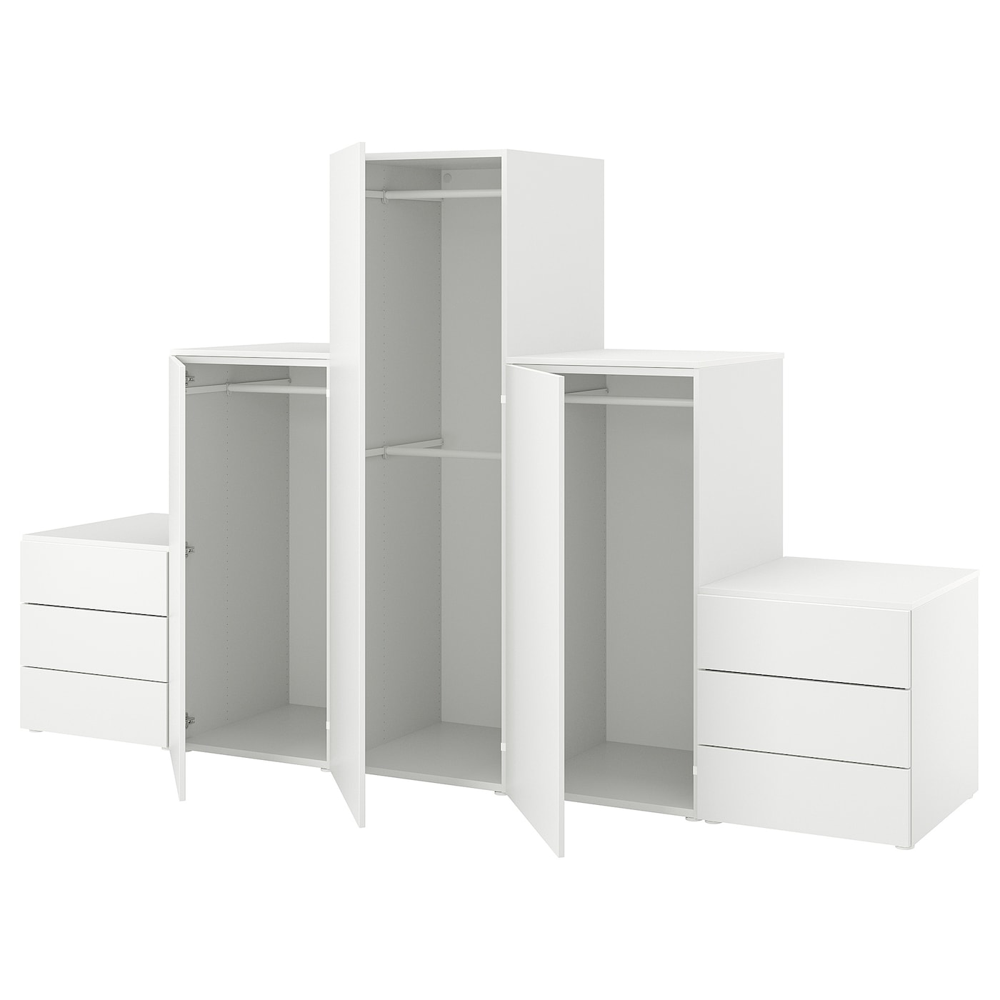 IKEA PLATSA Armario 3 puertas 6 cajones blanco/Fonnes blanco 300x57x181 cm