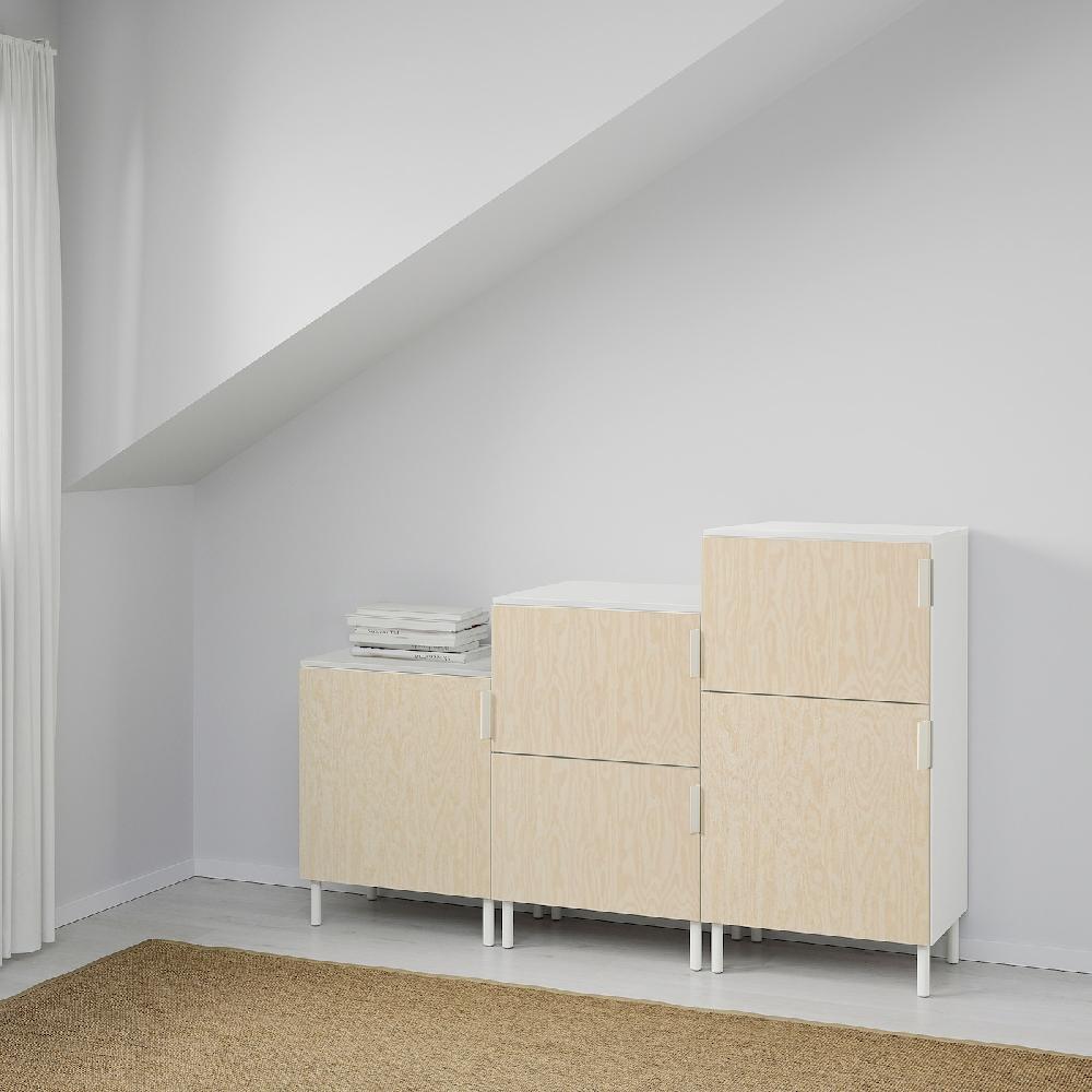 IKEA PLATSA Armario+5 Pt Blanco/Kalbåden Efecto Pino Alegre 180x42x113 Cm