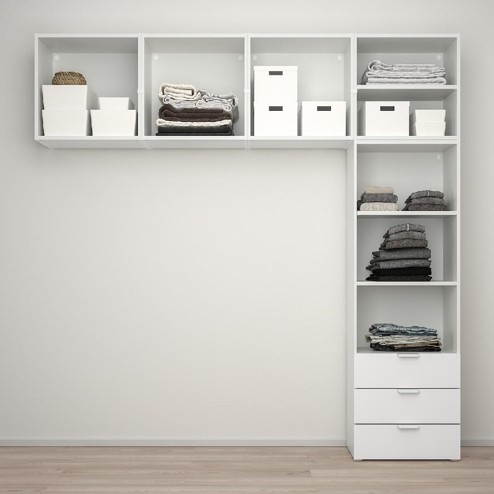 IKEA PLATSA Armario 5 Puertas Y 3 Cajones Blanco/Fonnes Blanco 240x42x241 Cm