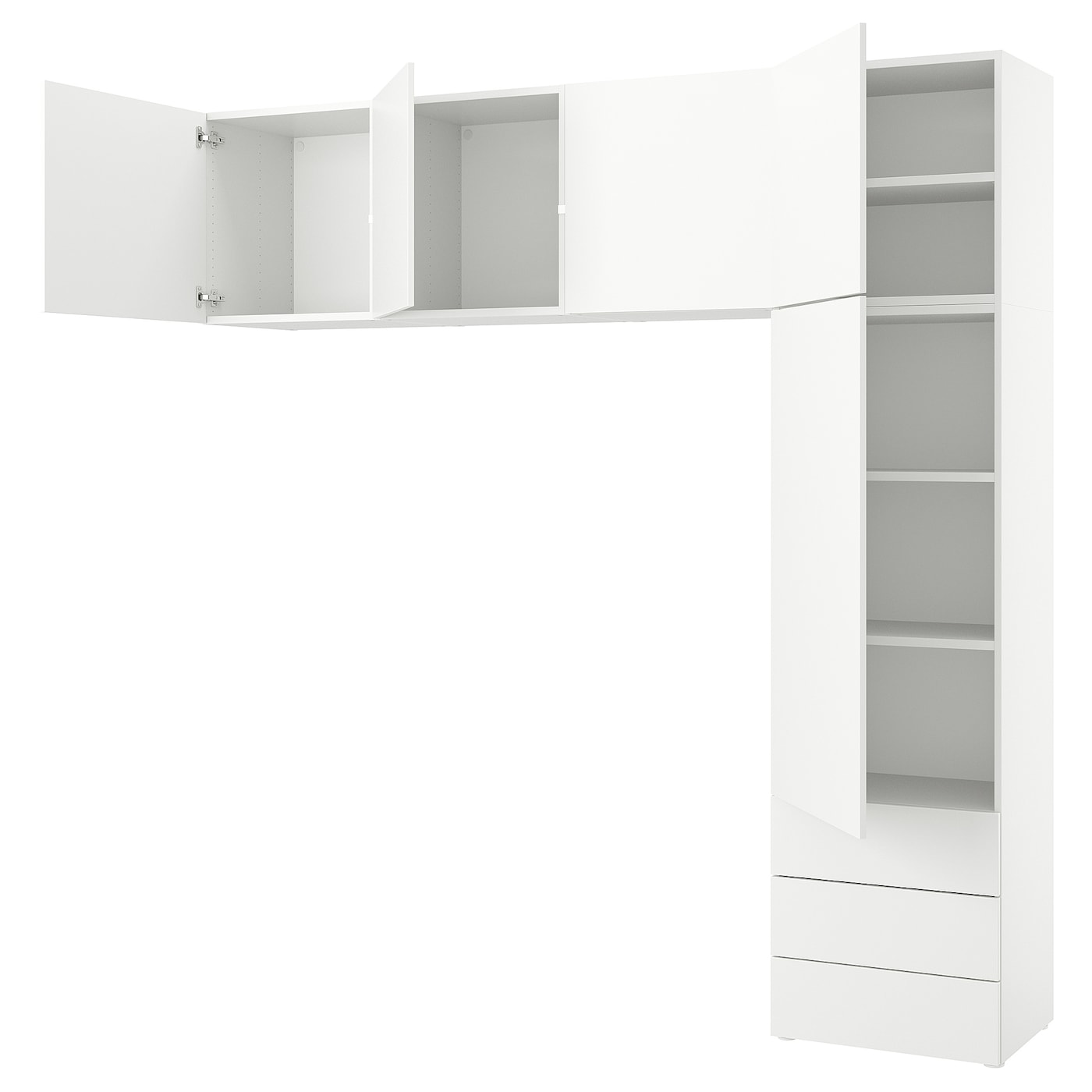 IKEA PLATSA Armario 5 puertas y 3 cajones blanco/Fonnes blanco 240x42x241 cm