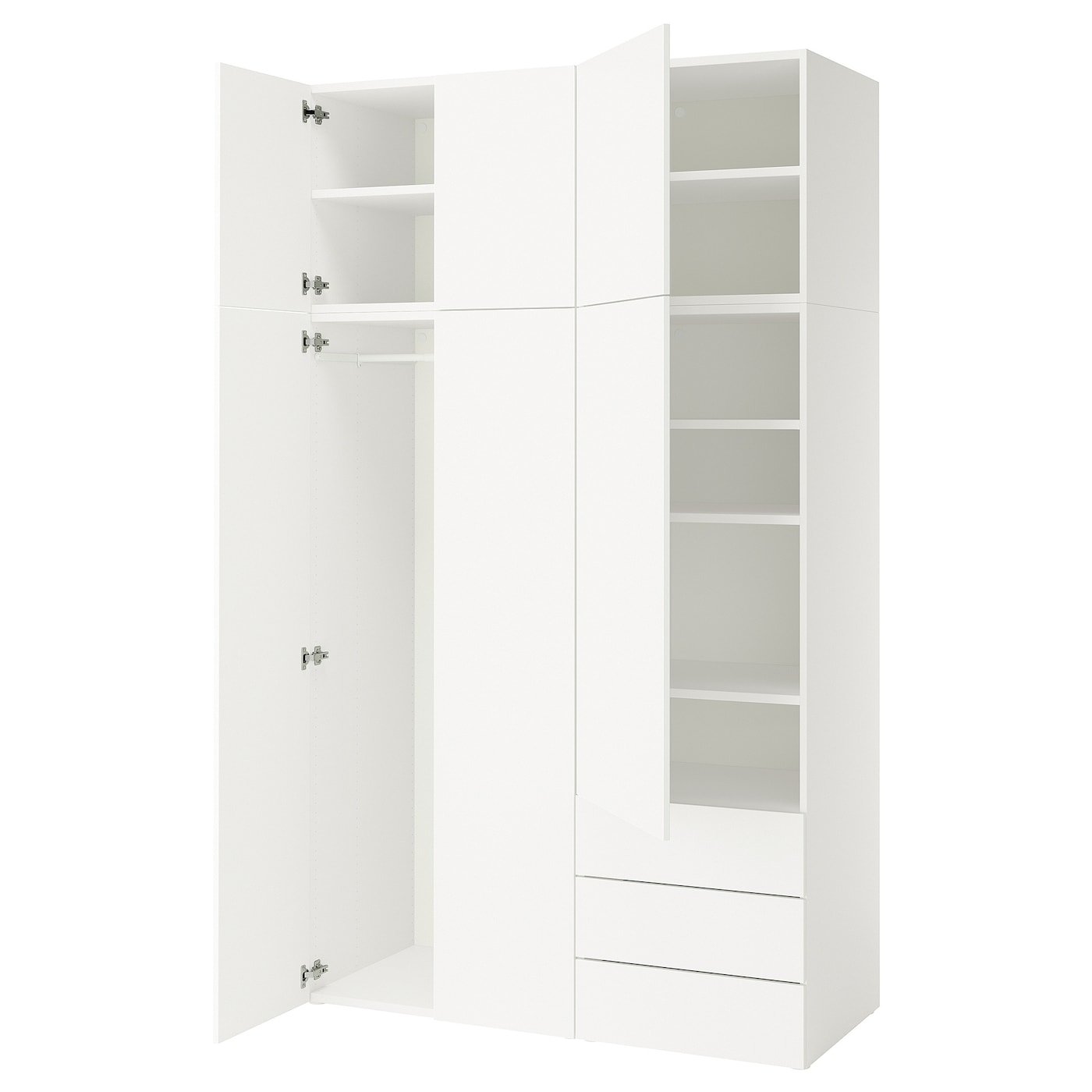 IKEA PLATSA Armario 6 puertas 3 cajones blanco/Fonnes blanco 140x57x241 cm