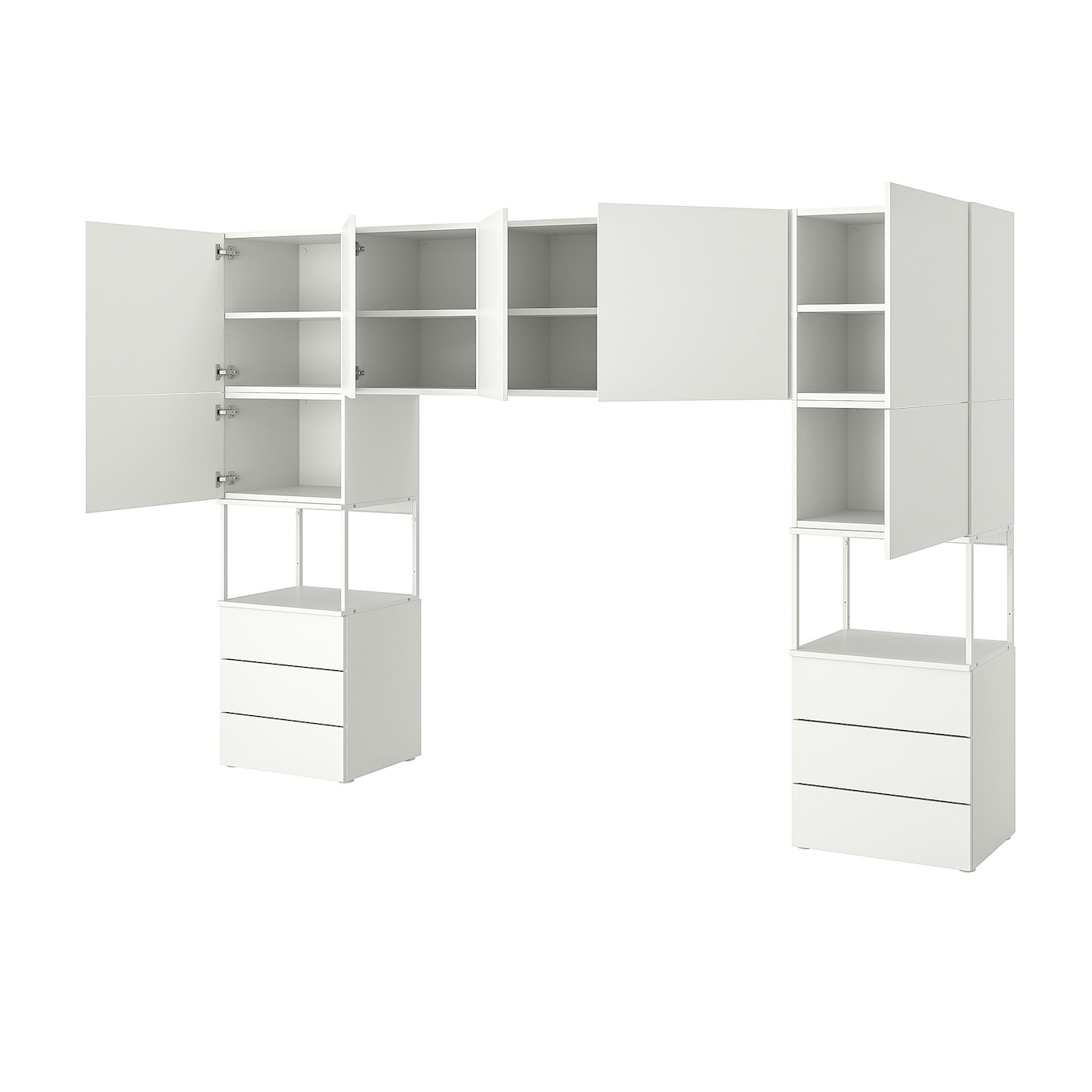 IKEA PLATSA Armario 7 puertas 6 cajones blanco/Fonnes blanco 300x42x201 cm