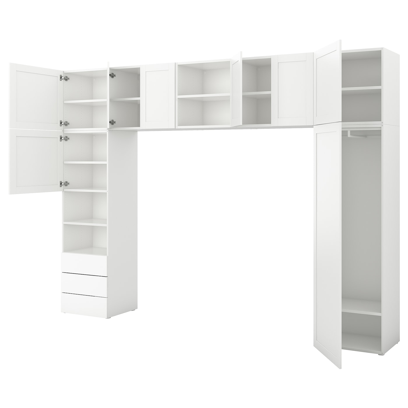 IKEA PLATSA Armario 8 puertas 3 cajones blanco/Fonnes Sannidal 340x42x241 cm