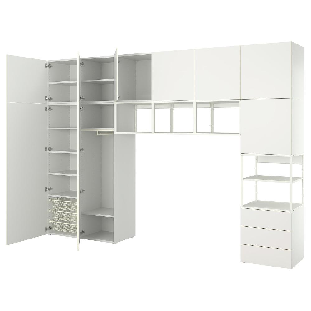 IKEA PLATSA Armario 9 puertas 3 cajones blanco/Fonnes blanco 360x42x241 cm