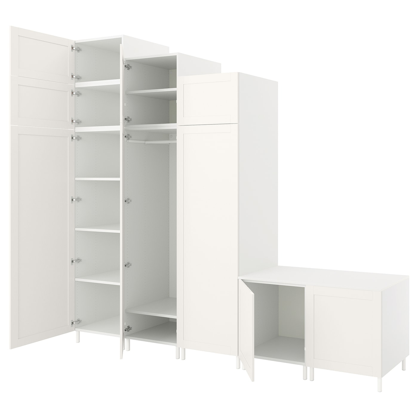 IKEA PLATSA Armario 9 puertas blanco Sannidal/blanco 300x57x271 cm