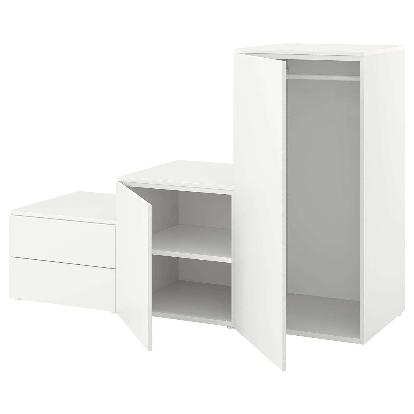 IKEA PLATSA Armario con 2 puertas+2cajones blanco/Fonnes blanco 180x57x123 cm