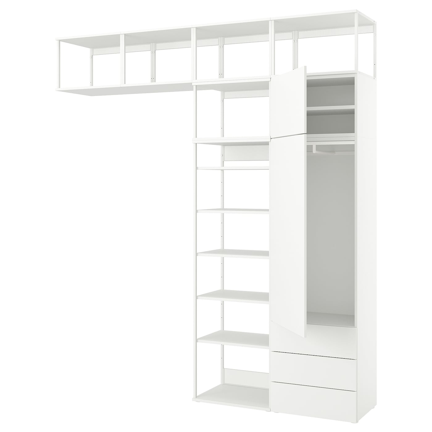 IKEA PLATSA Armario con 2 puertas+3 cajones blanco/Fonnes blanco 240x42x261 cm