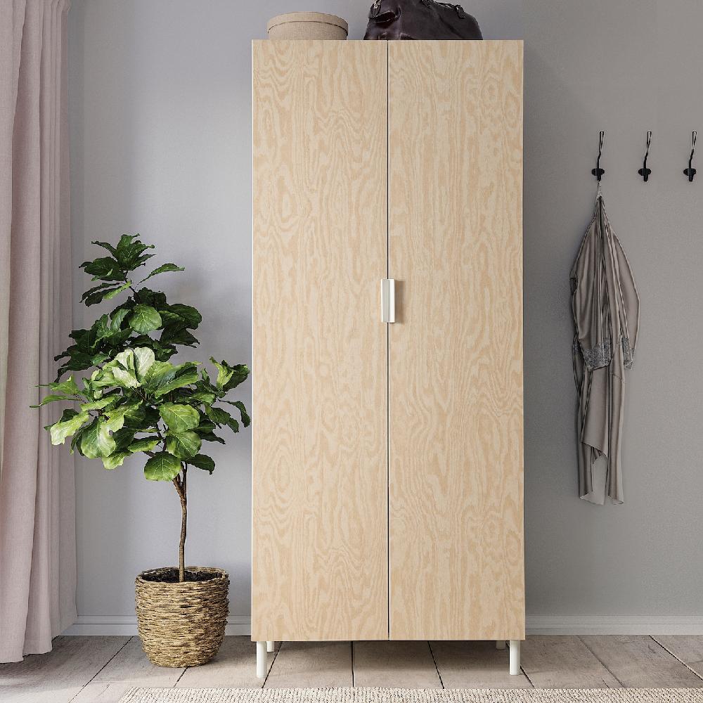 IKEA PLATSA Armario Con 2 Puertas Blanco/Kalbåden Efecto Pino Alegre 80x57x191 Cm
