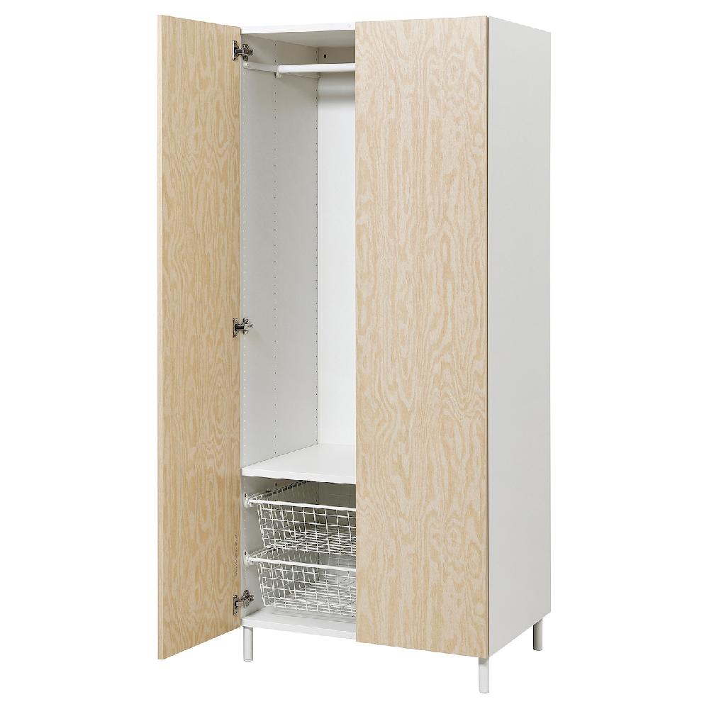 IKEA PLATSA Armario con 2 puertas blanco/Kalbåden efecto pino alegre 80x57x191 cm