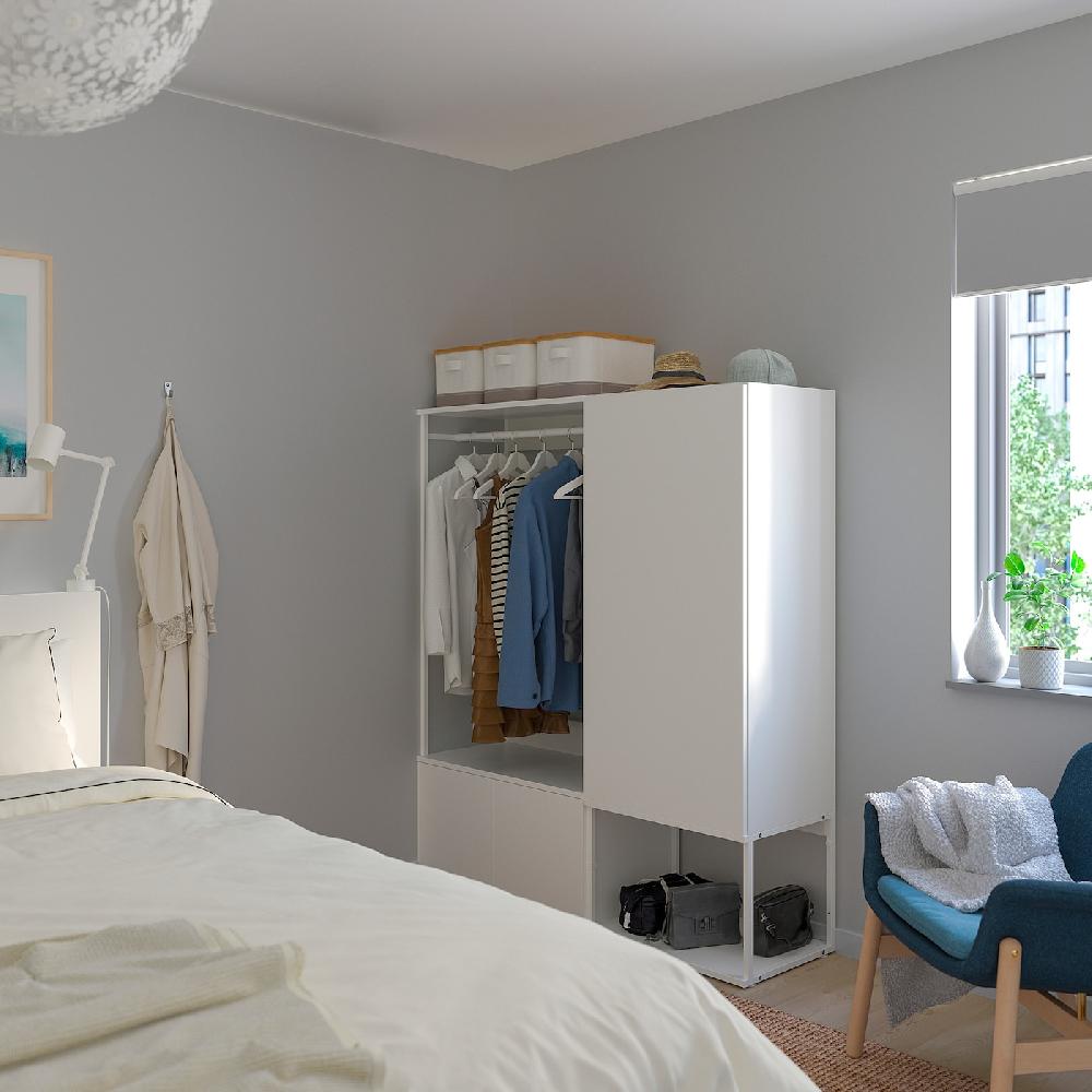 IKEA PLATSA Armario Con 3 Puertas Blanco/Fonnes Blanco 140x42x161 Cm