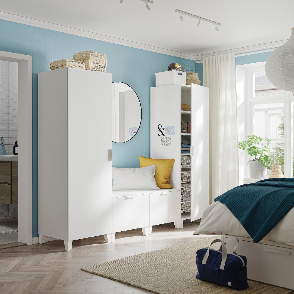 IKEA PLATSA Armario Con 4 Puertas Blanco/Fonnes Blanco 240x57x191 Cm
