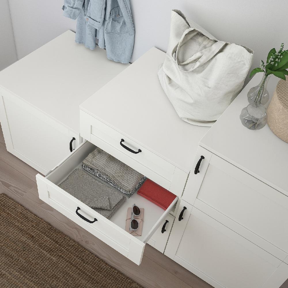 IKEA PLATSA Armario Puertas Cajones Blanco/Sannidal Blanco 180x57x103 Cm