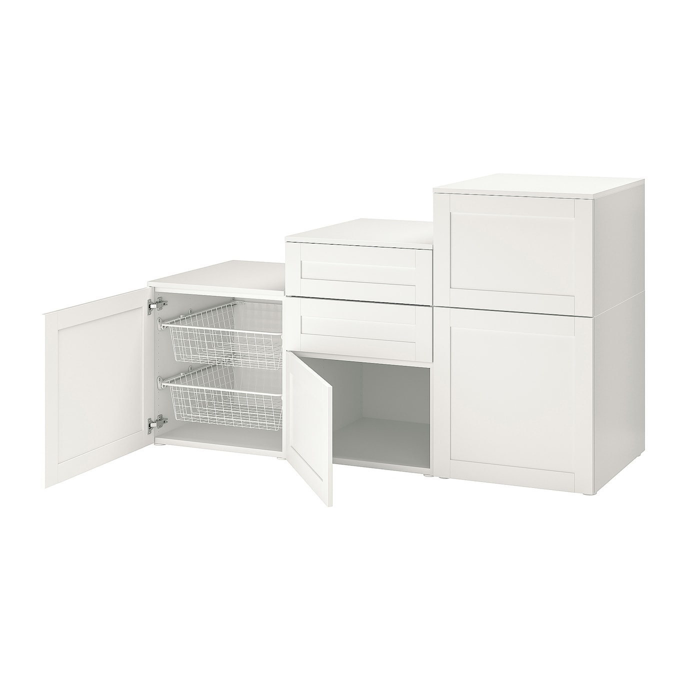 IKEA PLATSA Armario puertas cajones blanco/Sannidal blanco 180x57x103 cm