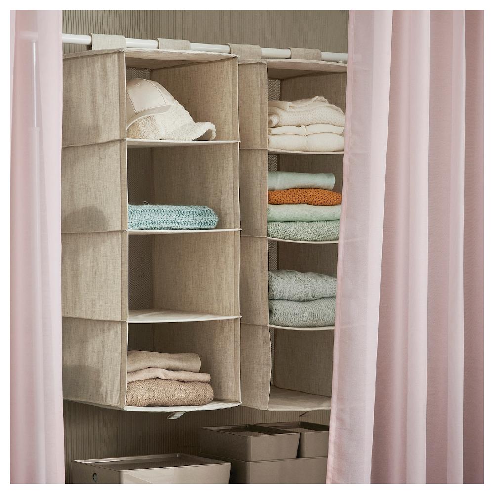IKEA PURRPINGLA Organizador Colgante 4 Piezas Textil/beige 36x45x92 Cm