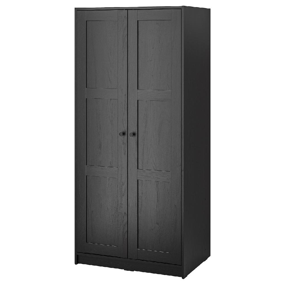 IKEA RAKKESTAD Armario con 2 puertas negro-marrón 79x176 cm