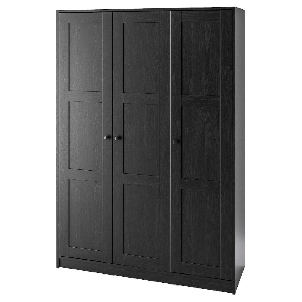 IKEA RAKKESTAD Armario con 3 puertas negro-marrón 117x176 cm