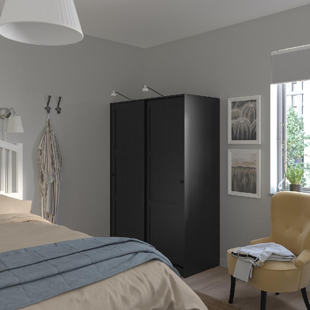 IKEA RAKKESTAD Armario Con Puertas Correderas Negro-marrón 117x176 Cm