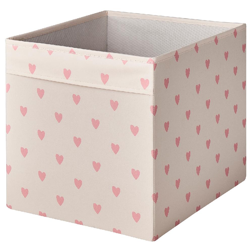 IKEA REGNBROMS Caja motivo corazón/rosa 33x38x33 cm