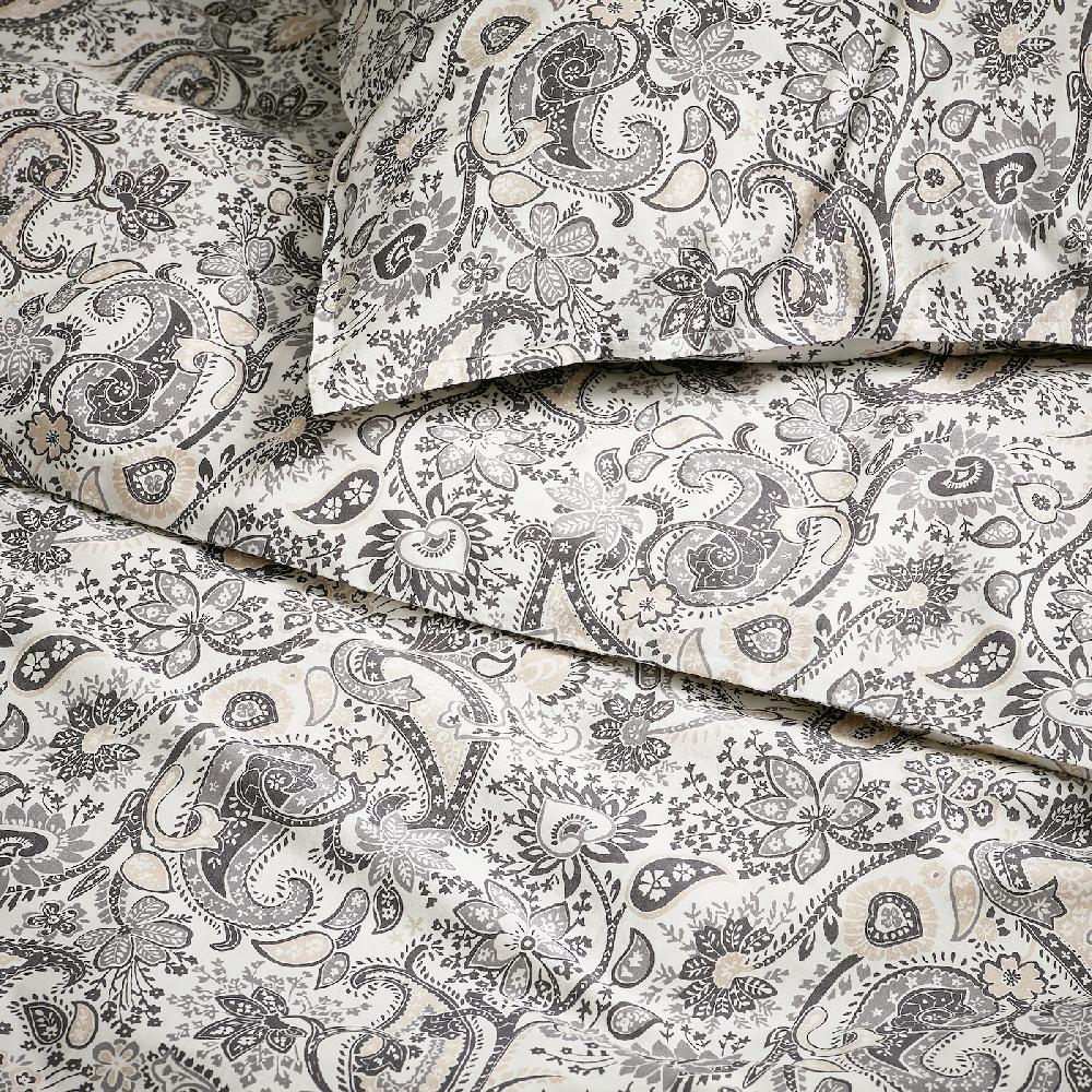 IKEA RODGERSIA Funda Nórdica Con Funda De Almohada Gris/blanco 150x200/50x60 Cm