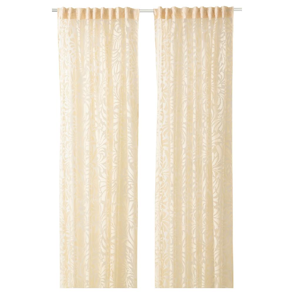 IKEA SKÄREFLY Visillo pack de 2 unidades beige 145x300 cm