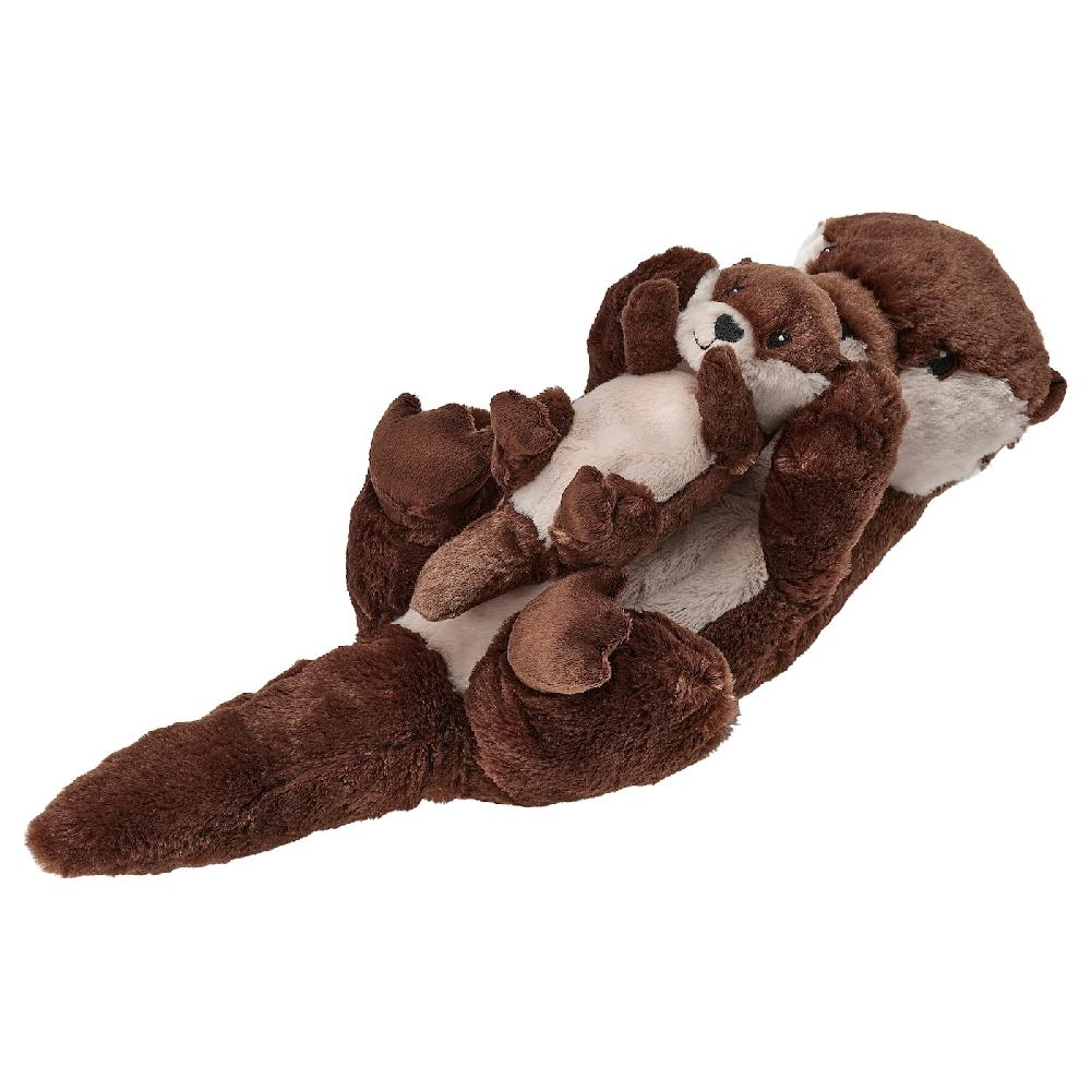 IKEA SKOGSDUVA Peluche j2 nutria con cría/marrón beige 45 cm