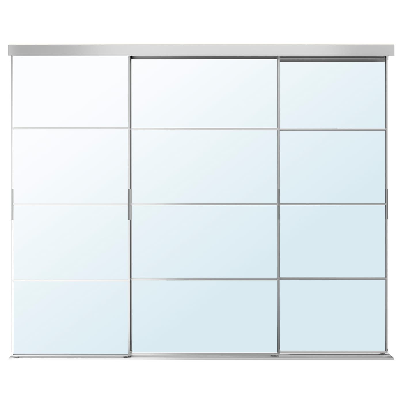IKEA SKYTTA / AULI Puerta corredera combi aluminio/espejo 251x205 cm