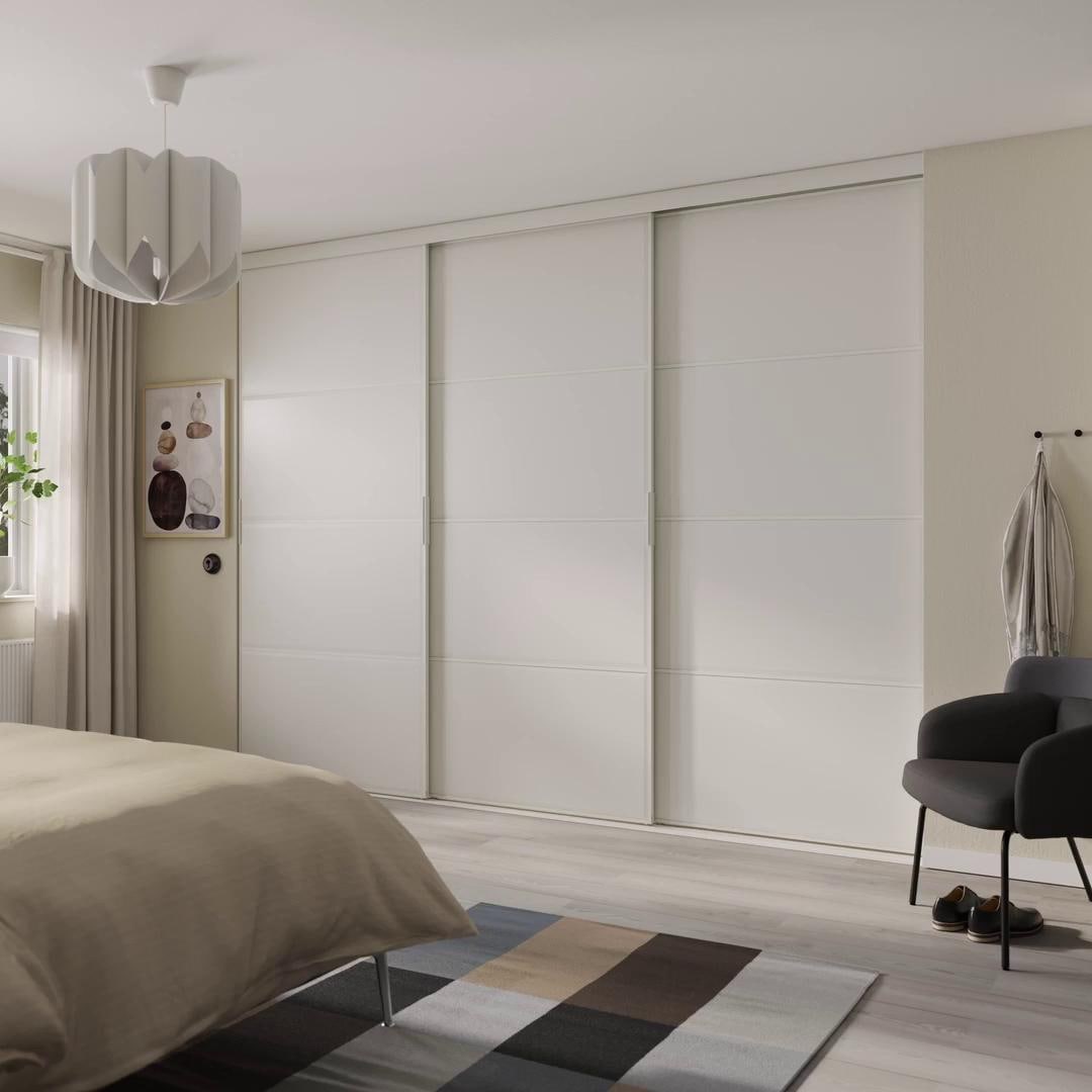 IKEA SKYTTA / BOAXEL Vestidor+puertas Correderas Blanco/Tjörhom Blanco 301x115x240 Cm