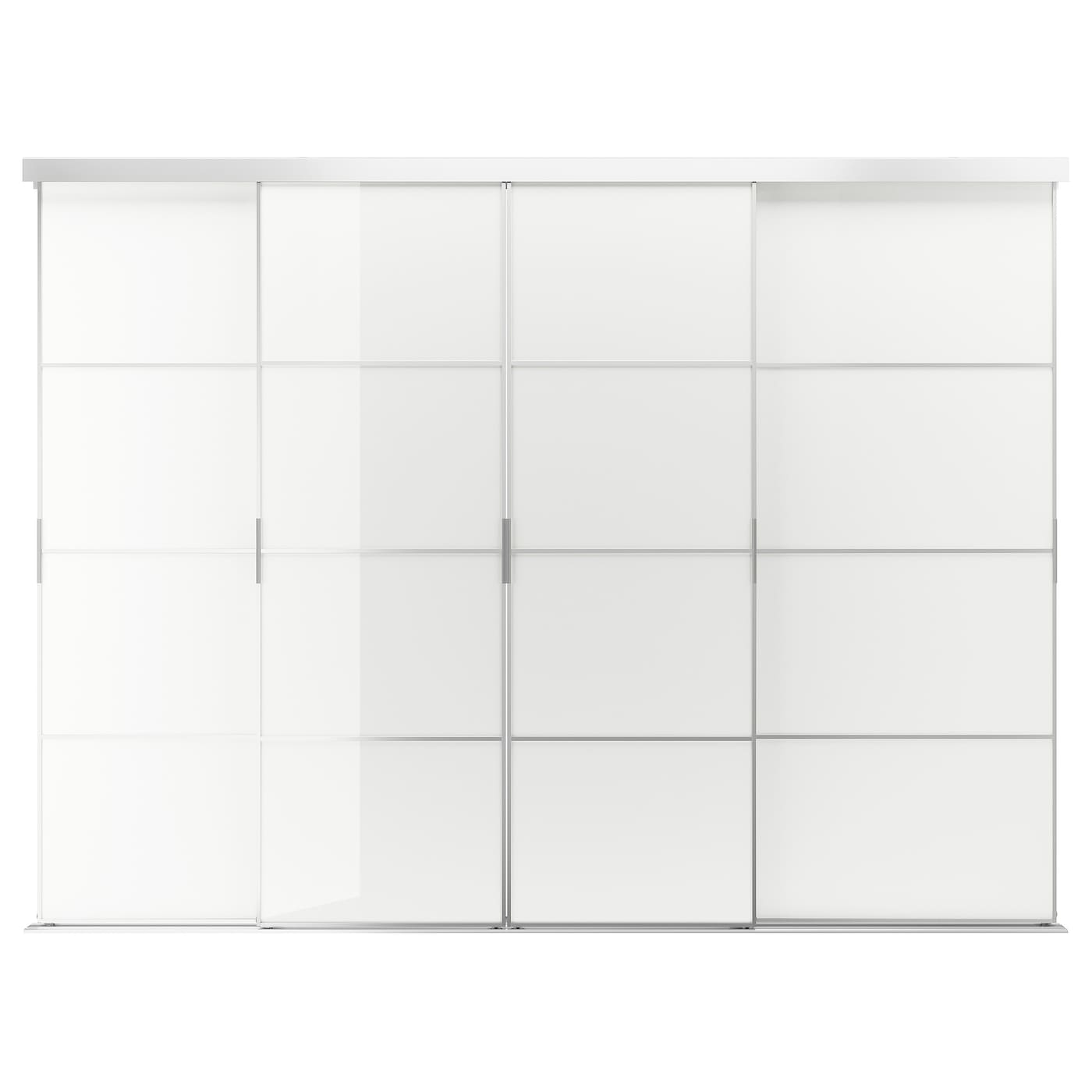 IKEA SKYTTA / FÄRVIK Puerta corredera combi aluminio/blanco vidrio 326x240 cm