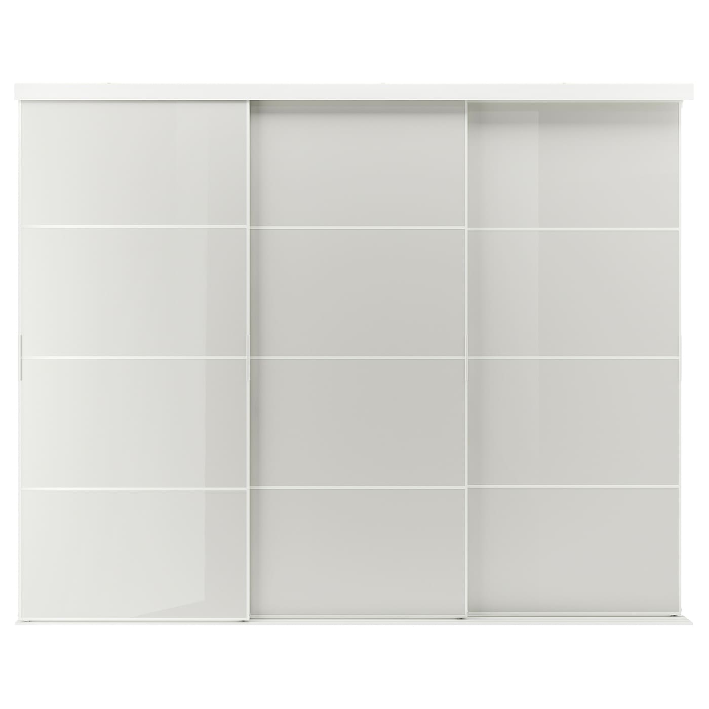 IKEA SKYTTA / HOKKSUND Puerta corredera combi blanco/al br gr cl 301x240 cm