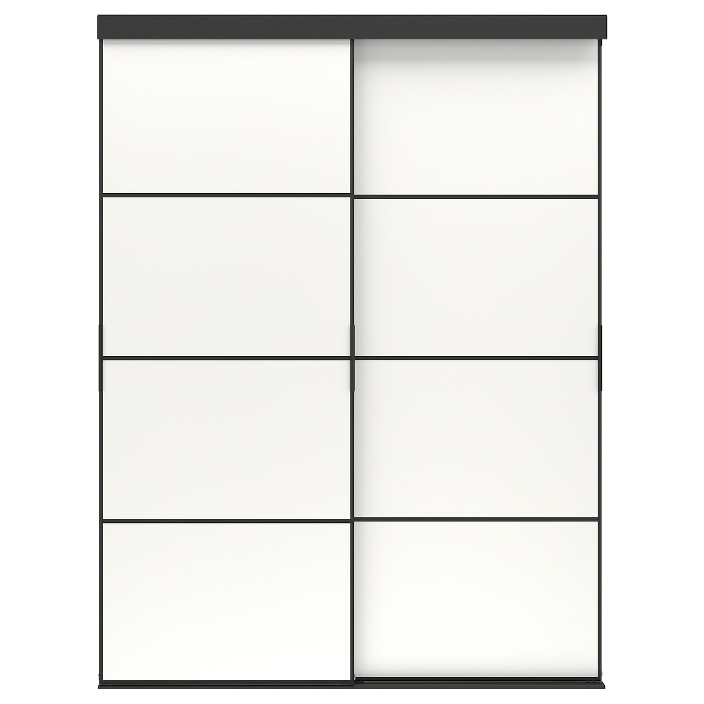 IKEA SKYTTA / MEHAMN Puerta corredera combi negro/ambos lados blanco 152x205 cm
