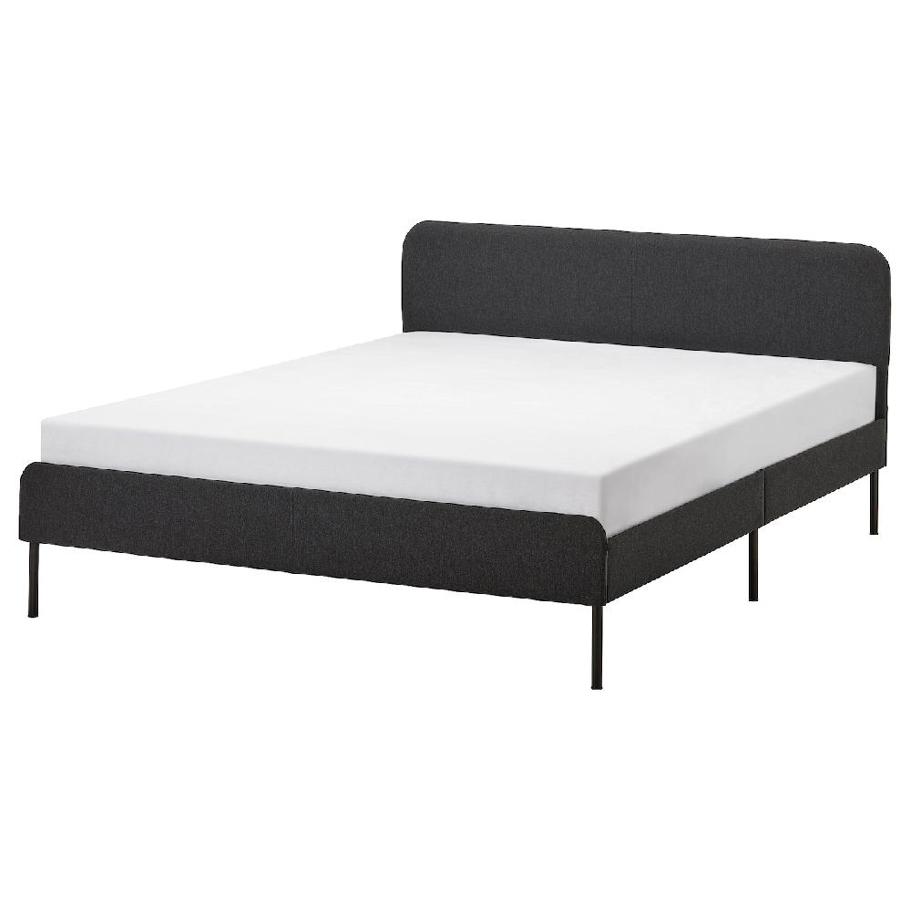 IKEA SLATTUM Estructura cama tapizada Vissle gris oscuro 140x200 cm