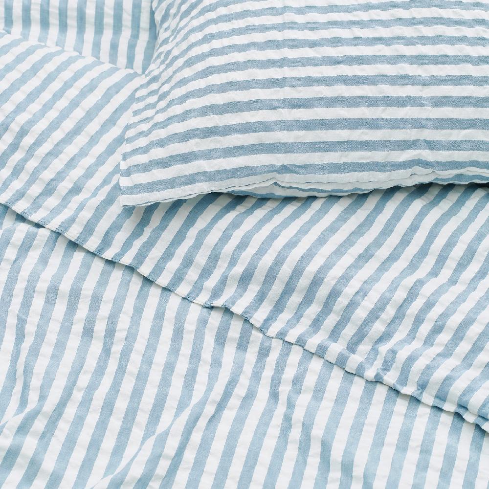 IKEA SMÅNUNNEÖRT Funda Nórdica Y 2 Fundas Almohada Azul Grisáceo Oscuro Blanco/rayas 240x220/50x60 Cm