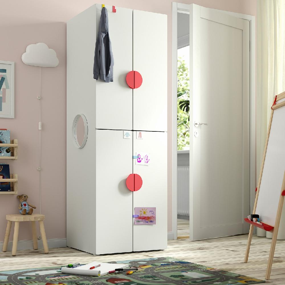 IKEA SMÅSTAD / PLATSA Armario Blanco Blanco/con 2 Barras De Armario 60x57x181 Cm