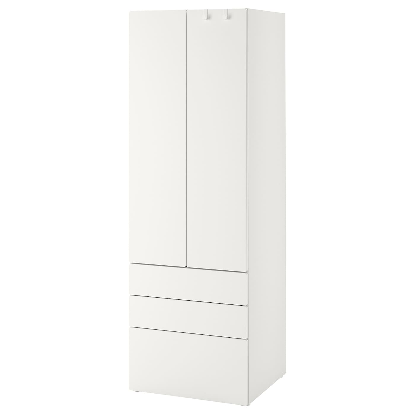 IKEA SMÅSTAD / PLATSA Armario blanco blanco/con 3 cajones 60x57x181 cm