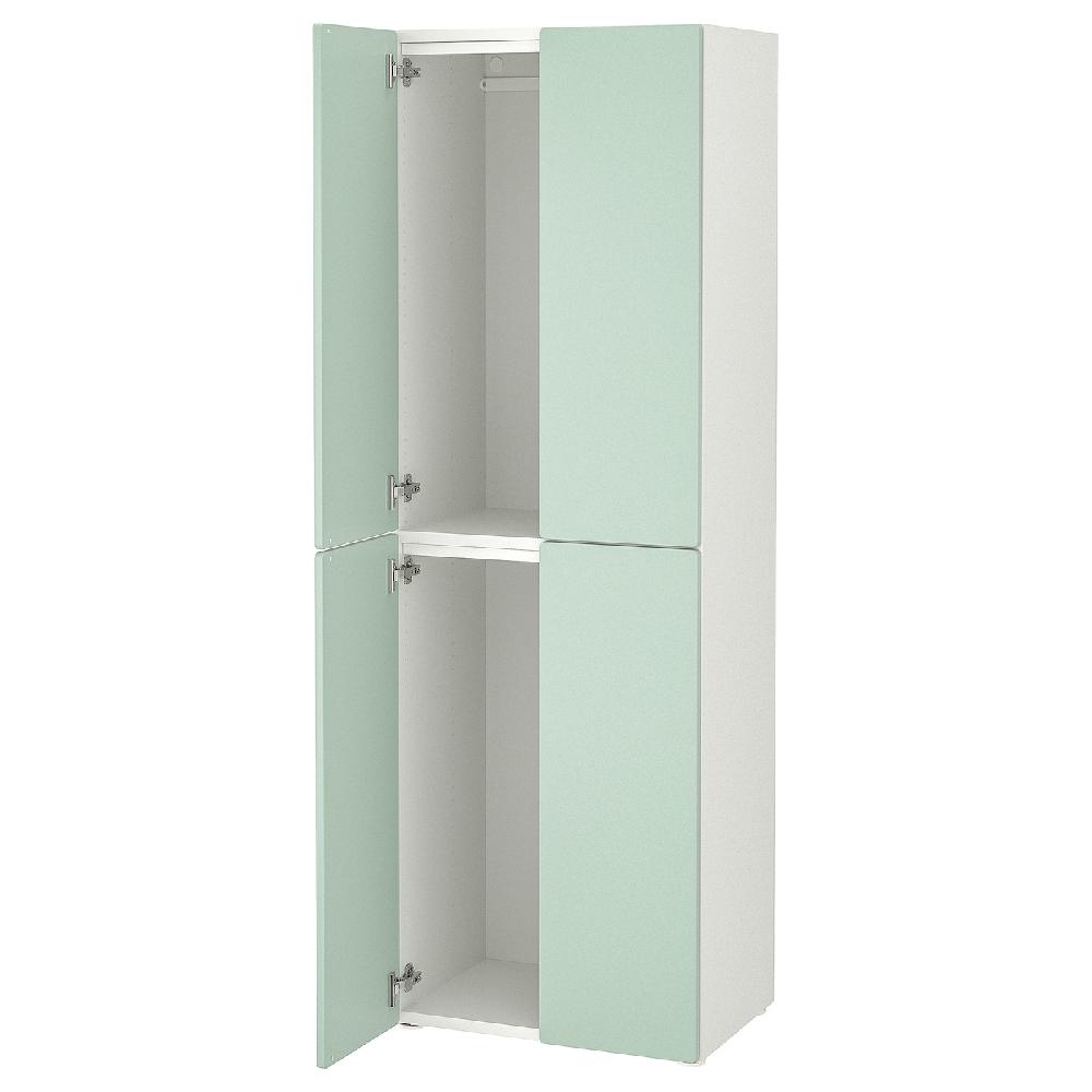 IKEA SMÅSTAD / PLATSA Armario blanco verde claro/con 2 barras de armario 60x42x181 cm