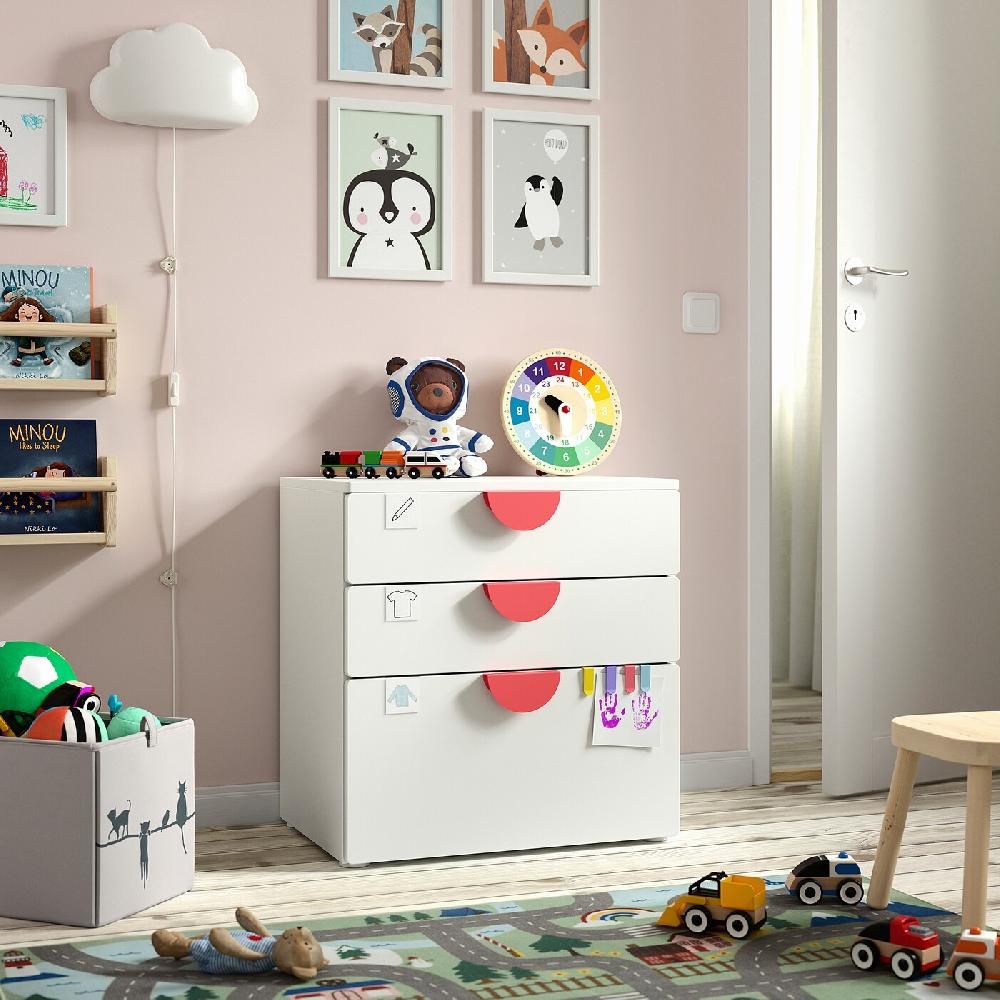 IKEA SMÅSTAD / PLATSA Cómoda De 3 Cajones Blanco/blanco 60x42x63 Cm