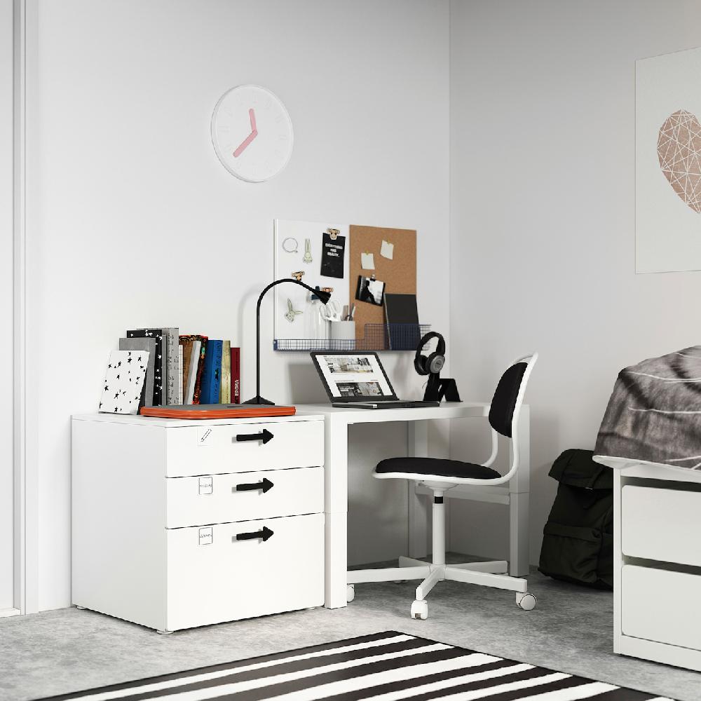 IKEA SMÅSTAD / PLATSA Cómoda De 3 Cajones Blanco/blanco 60x57x63 Cm
