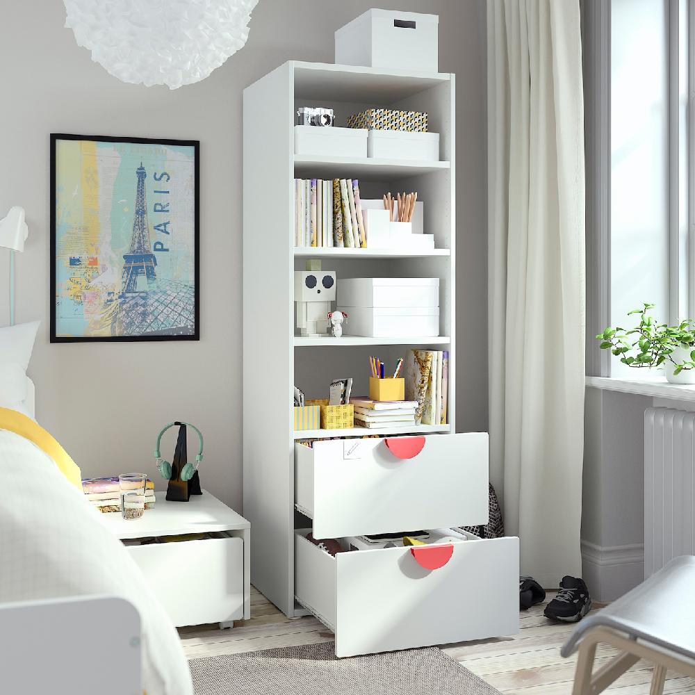 IKEA SMÅSTAD / PLATSA Librería Blanco Blanco/con 2 Cajones 60x57x181 Cm