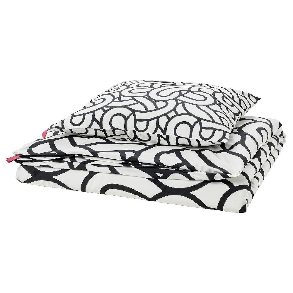 IKEA SÖTRÖNN Funda nórdica con funda de almohada blanco/negro/con motivos 150x200/50x60 cm