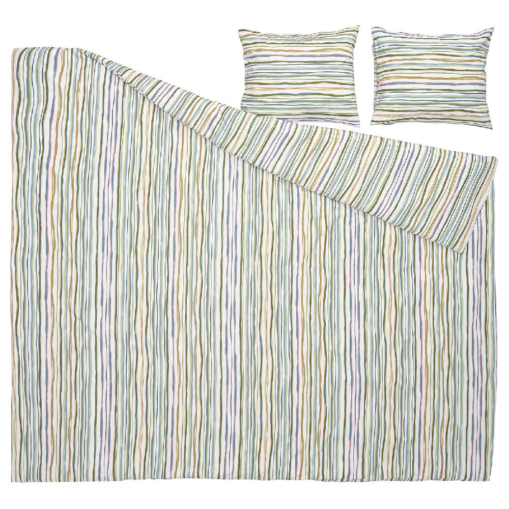 IKEA SUMPGRÖE Funda Nórdica Y 2 Fundas Almohada Multicolor/rayas 240x220/50x60 Cm