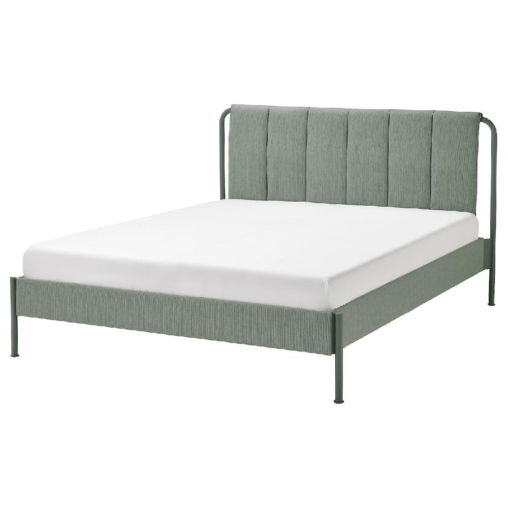 IKEA TÄLLÅSEN Estructura cama tapizada Kulsta verde grisáceo/Lönset 160x200 cm